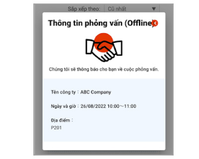 Hiển thị thông tin phỏng vấn